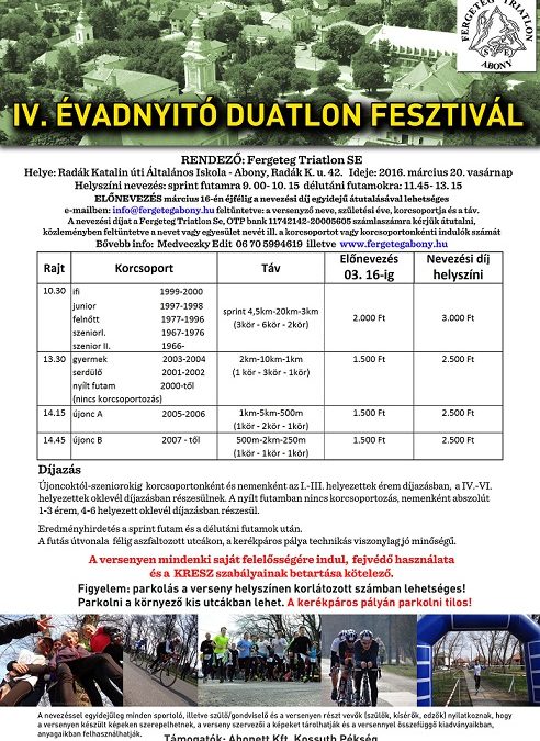 IV. Évadnyitó Duatlon vereseny